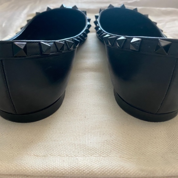 Valentino Rockstud Noir Pointed Flats - Picture 7 of 8